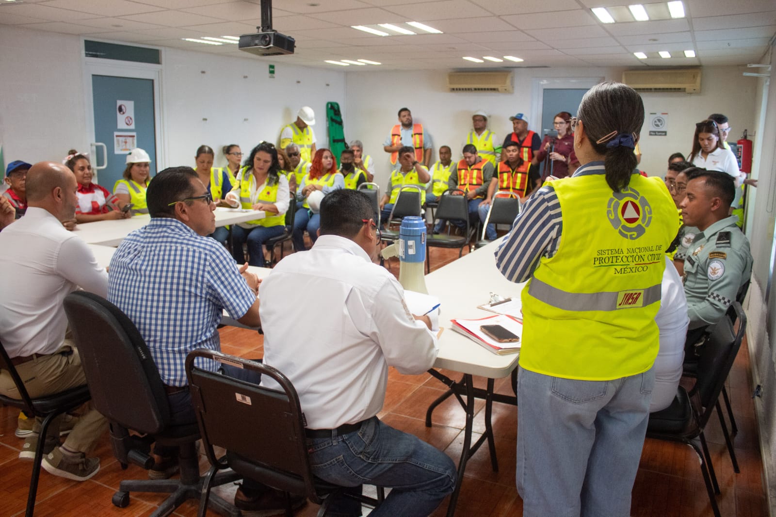 Realizan simulacro en las instalaciones de la Delegación de Bienestar en Tamaulipas