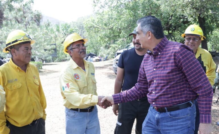 Supervisa gobernador trabajos en el Cañón del Novillo; incendio controlado al 65%