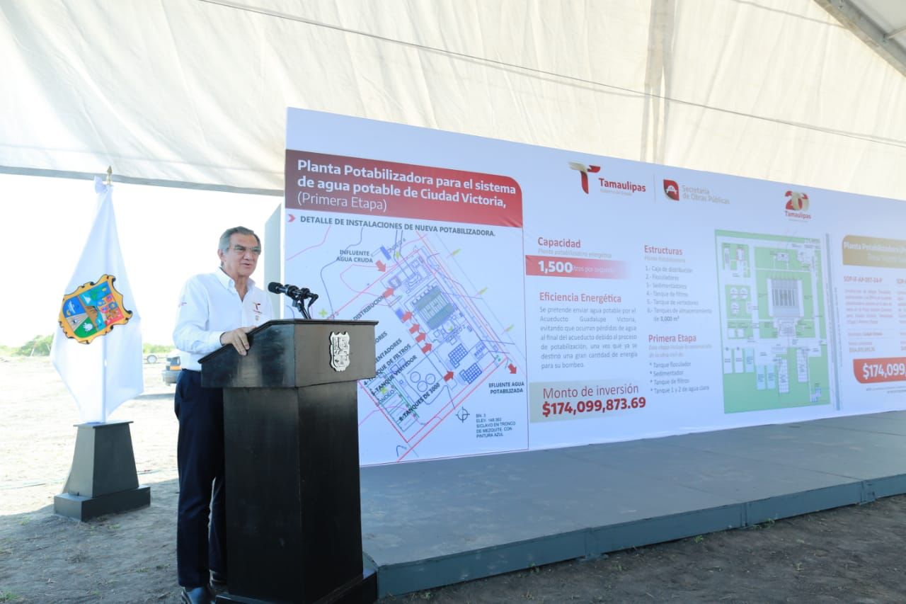 Inicia Américo construcción de planta potabilizadora para mejorar abasto de agua a Ciudad Victoria