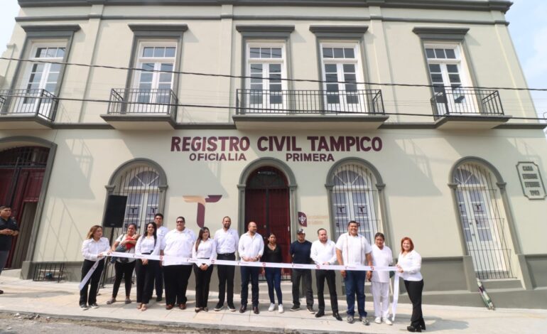 Inauguran nuevas oficinas de la Oficialía Primera del Registro Civil en Tampico