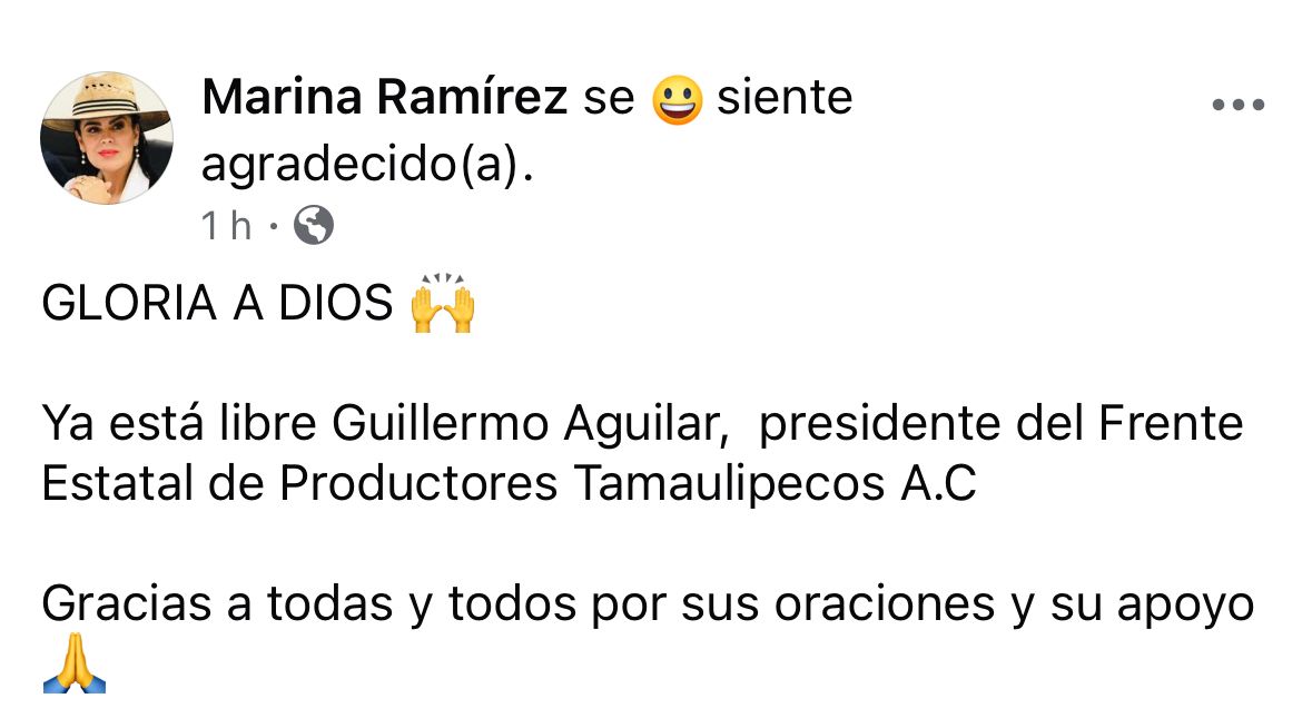 Liberan a líder de sorgueros en Tamaulipas tras ser detenido por bloqueos carreteros.
