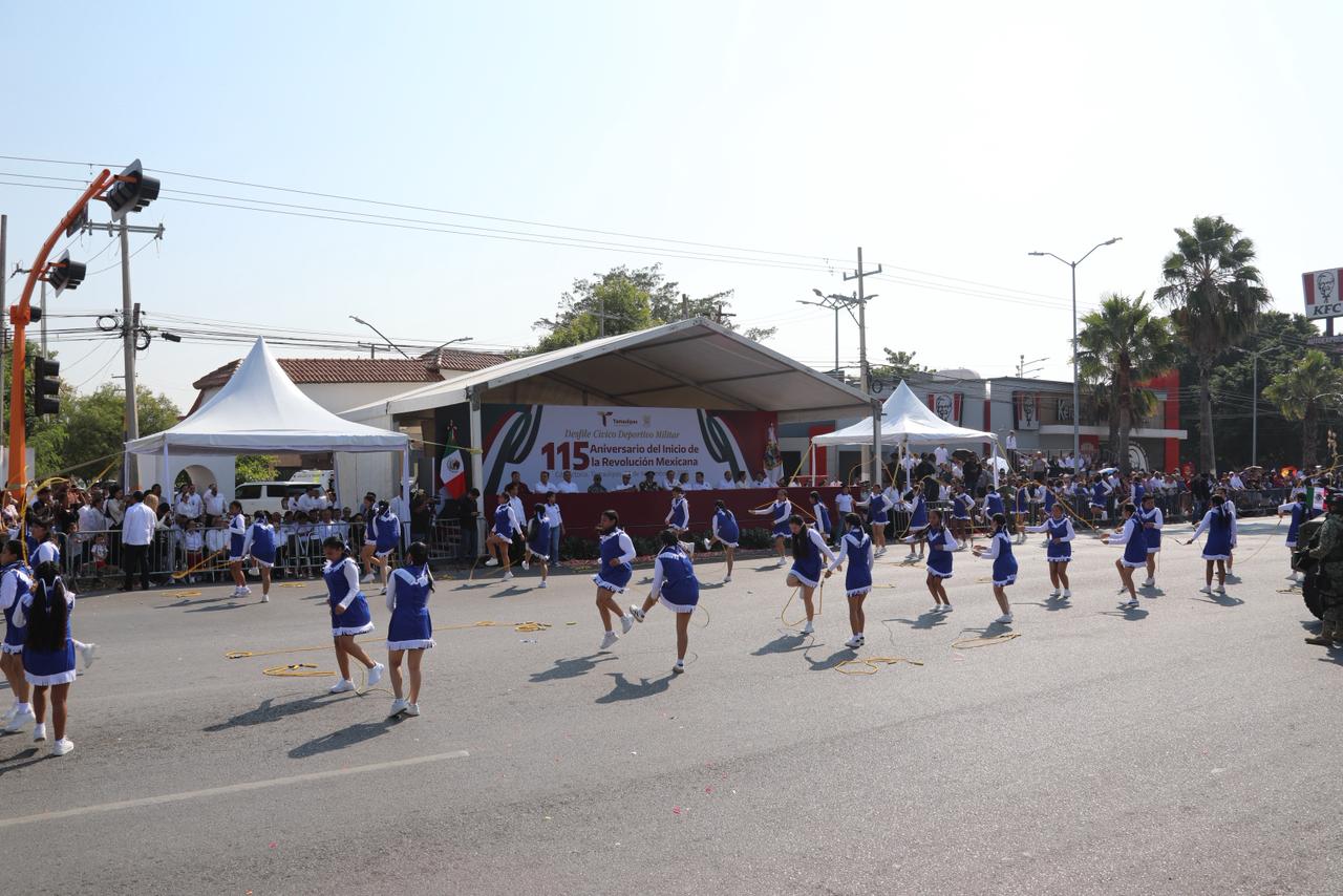 Desfile cívico-militar por el 115 aniversario de la Revolución Mexicana concluye sin novedad en Tamaulipas