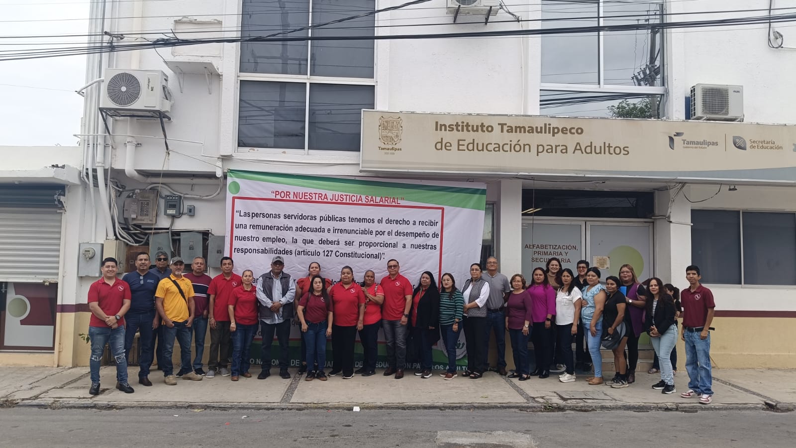Protestan trabajadores del ITEA en Ciudad Victoria