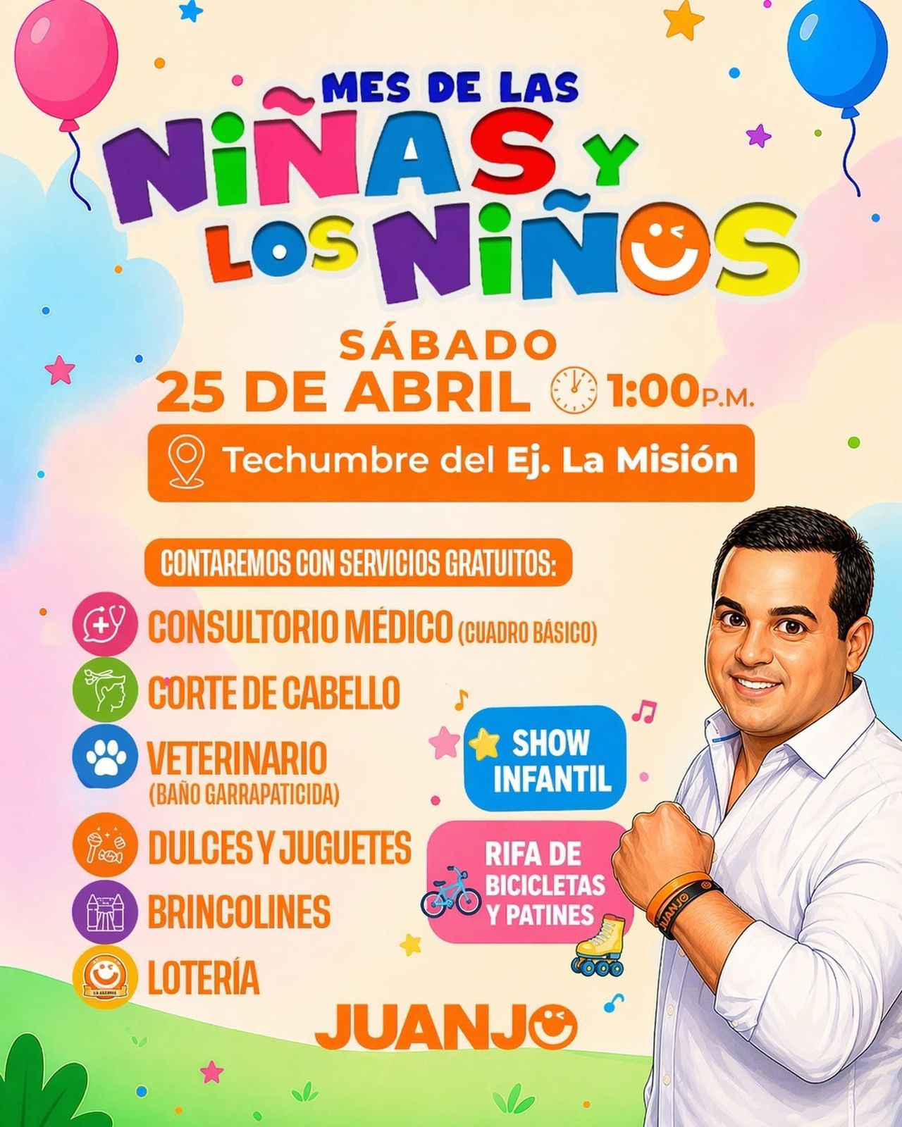 Juanjo invita a celebrar el Día del Niño y de la Niña en. el Ejido La Misión