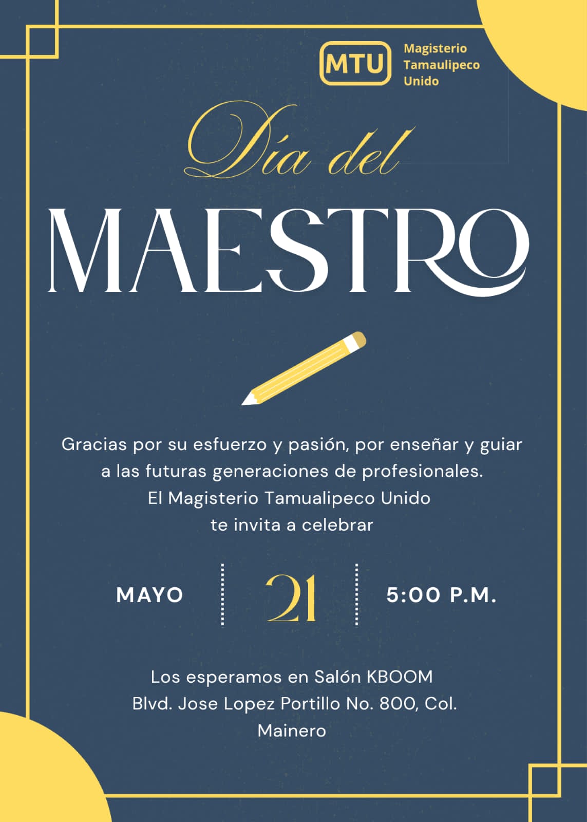 Jorge “Tico” García asistirá a la celebración del Día del Maestro organizada por MTU