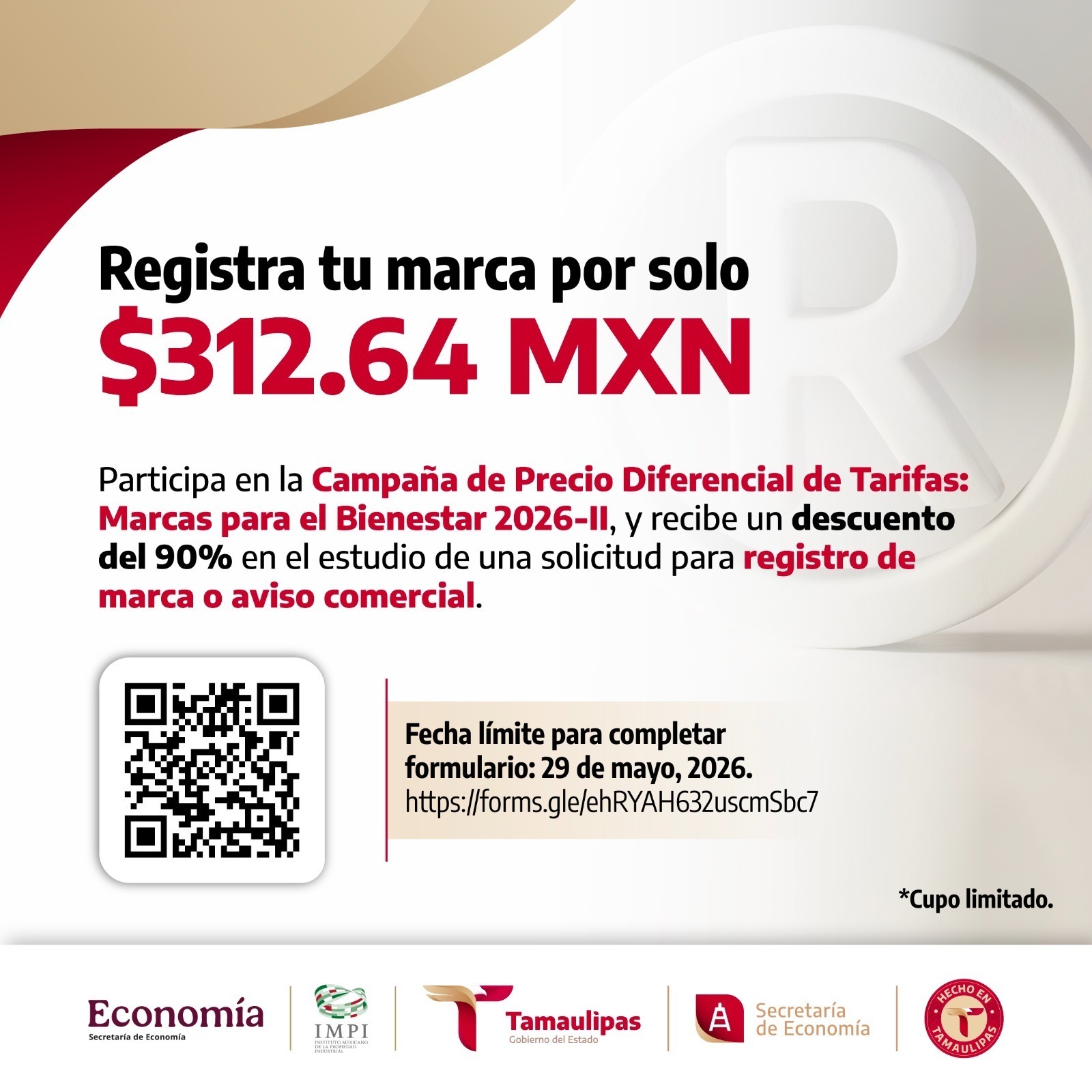 Invita Secretaría de Economía a registrar marcas con 90% de descuento