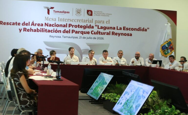 Revisa Américo avances de la estrategia integral para rescatar Laguna La Escondida y rehabilitar el Parque Cultural Reynosa
