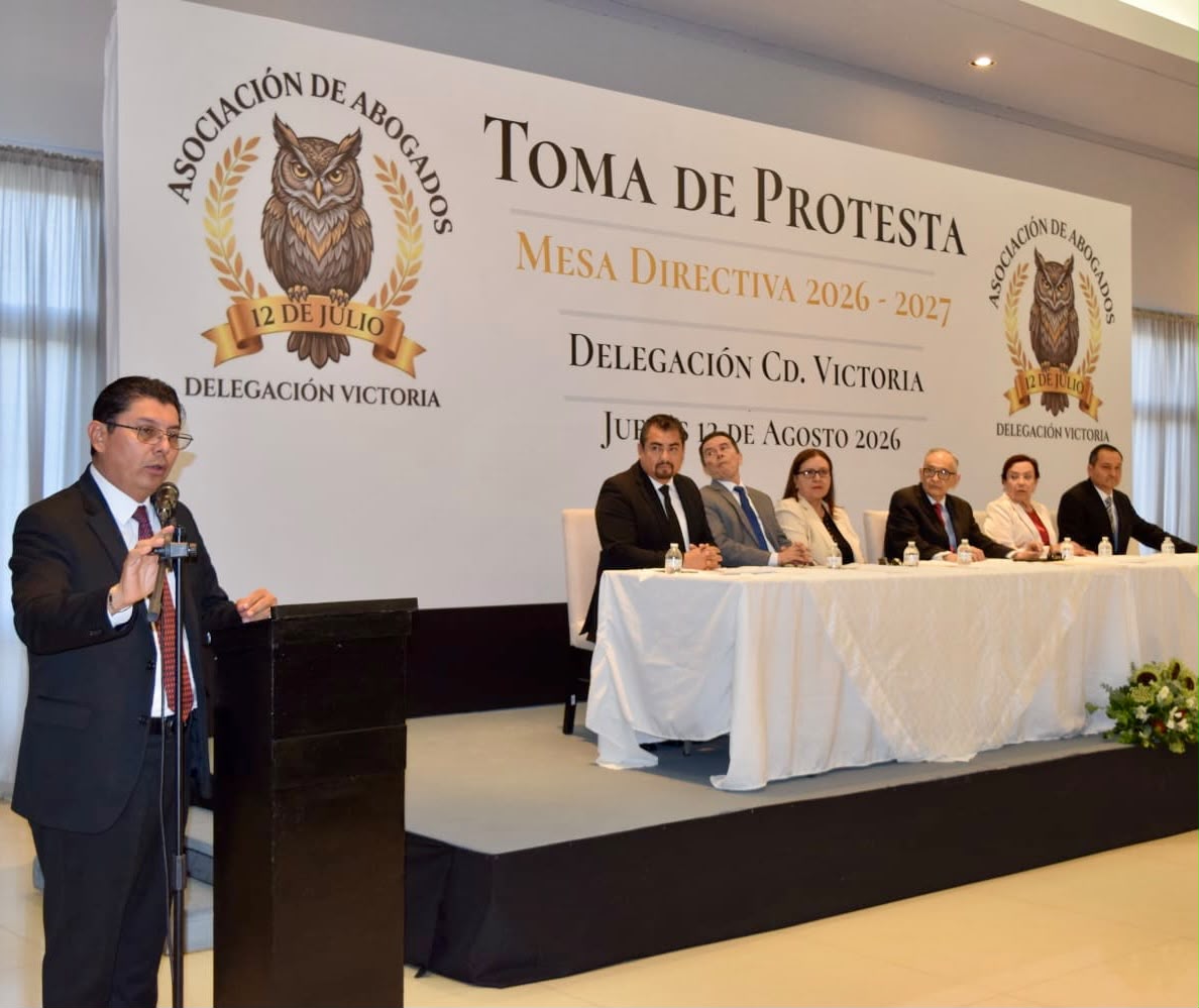 Toma protesta nueva Mesa Directiva de la Asociación de Abogados “12 de Julio” en Ciudad Victoria para el periodo 2026-2027
